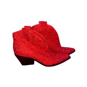 Jessica Simpson Zadie2 Rhinestone Western Glitter Gabor Booties